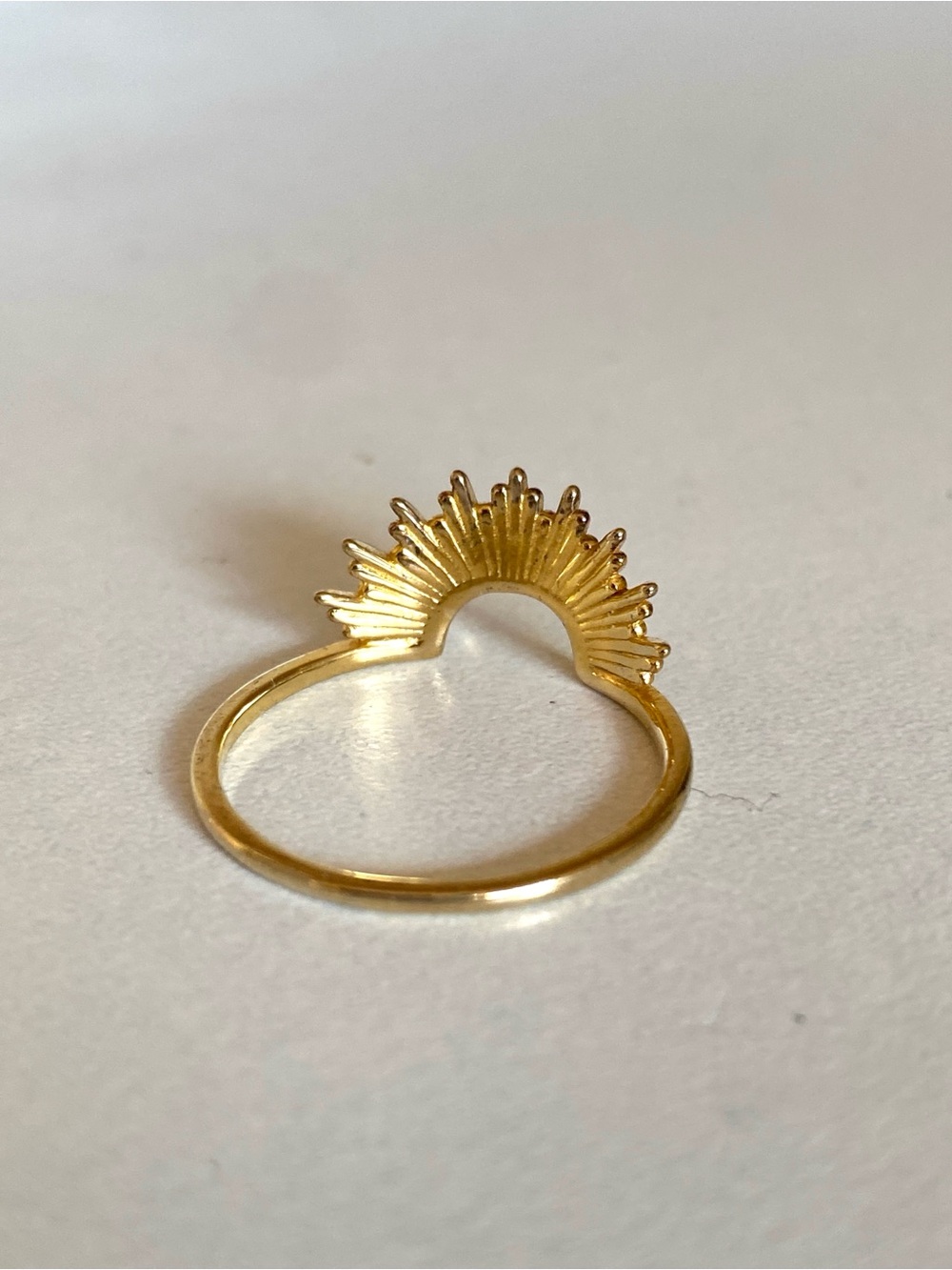Gold Tone Stackable Boho Sunburst Statement Ring - Women Jewelry